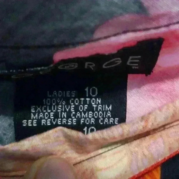 George size 10 100% cotton floral boho A line skirt midi lightweight y2k retro - Picture 3 of 5